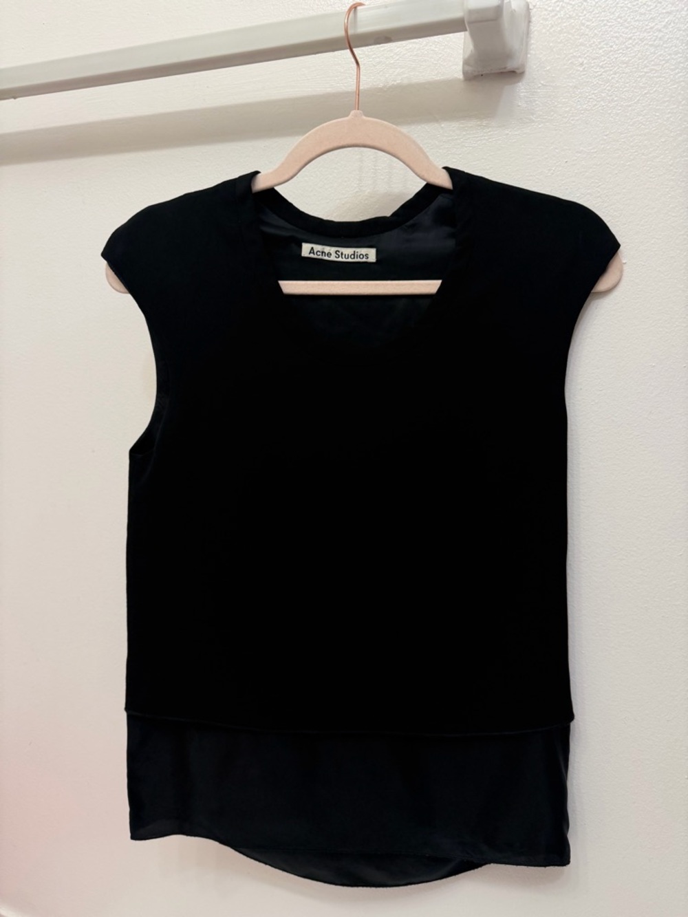 Acne Studios Black Layered Cap-Sleeve Shell